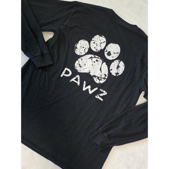 Tops - PAWZ Saves the Dogs Women Medium Dog Mom Black Speck Paw Print Long Sleeve Shirt